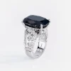 Abstract Australian Black Sapphire and Diamond Ring