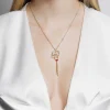 Affinity 3 Link Diamond and Rubellite Tassle Necklace