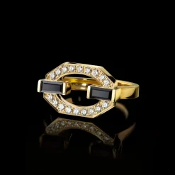 Athena Diamond and Australian Black Sapphire Ring