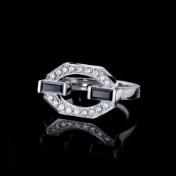 Athena Diamond and Australian Black Sapphire Ring