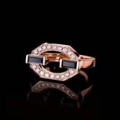 Athena Diamond and Australian Black Sapphire Ring