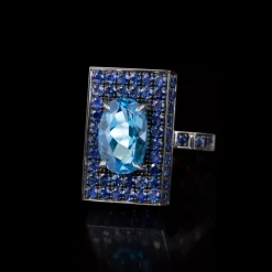 Captivo Ring (Blue Topaz and Ceylon Sapphires)