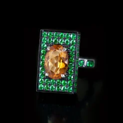 Captivo Ring (Citrine and Tsavorites)