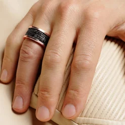Cubism Australian Black Sapphire Ring (Wide)