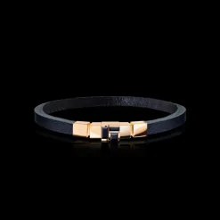 Cubism Australian Black Sapphire Leather Bracelet