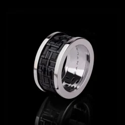 Cubism Australian Black Sapphire Ring (Wide)