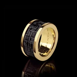 Cubism Australian Black Sapphire Ring (Wide)