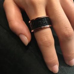 Cubism Australian Black Sapphire Ring (Wide)