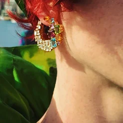 Cubism Colourburst Circular Diamond and Gemstone Earrings
