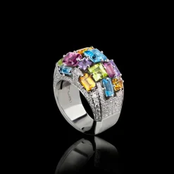 Cubism Colourburst Domed Ring
