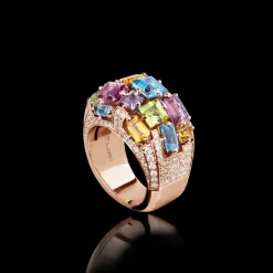 Cubism Colourburst Domed Ring