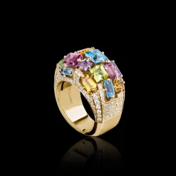 Cubism Colourburst Domed Ring