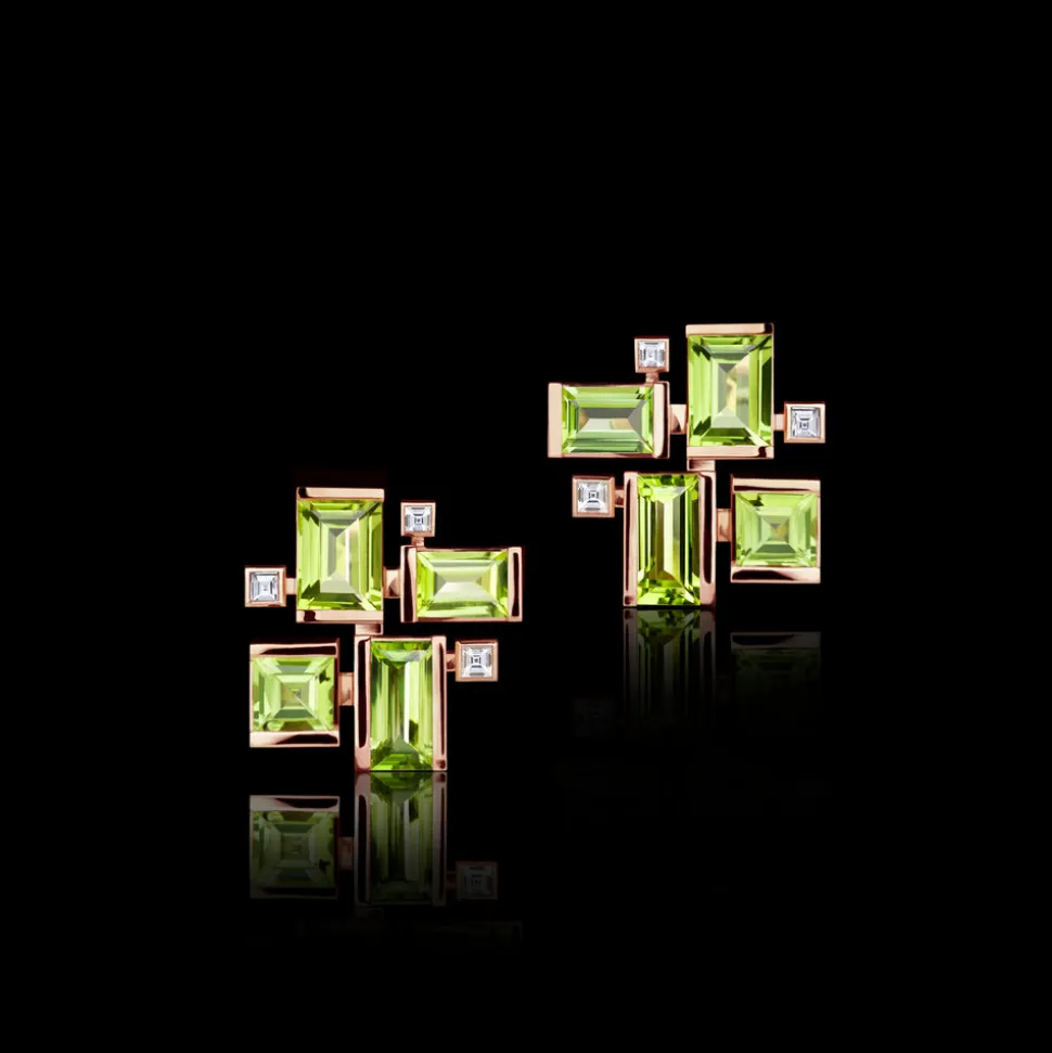 Cubism Colourburst Peridot Earrings