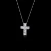 Cubism Diamond Cross Necklace (18 Set Diamonds)
