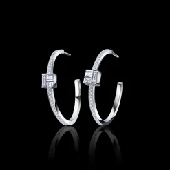 Cubism Diamond Hoop Earrings