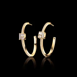 Cubism Diamond Hoop Earrings