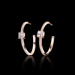 Cubism Diamond Hoop Earrings