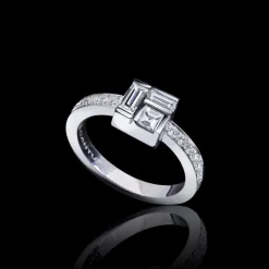 Cubism Diamond Stud Ring