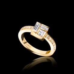 Cubism Diamond Stud Ring