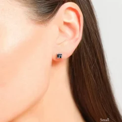 Cubism Earrings (Australian Black Sapphires)