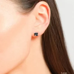 Cubism Earrings (Australian Black Sapphires)