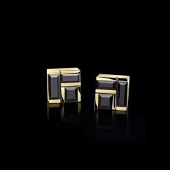 Cubism Earrings (Australian Black Sapphires)