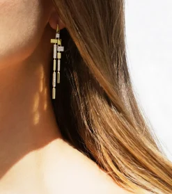 Cubism Pavé 11 Drop Diamond Earrings