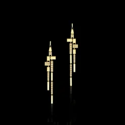 Cubism Pavé 11 Drop Diamond Earrings