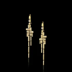 Cubism Pavé 18 Drop Diamond Earrings