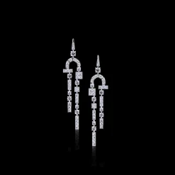 Cubism Pavé Drop Earrings | Diamonds
