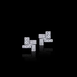 Cubism Pavé Stud Earrings | Diamonds