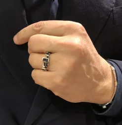 Cubism Radiant Australian Black Sapphire Ring