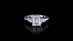 Cubism Upswept 1.50ct Emerald Diamond Engagement Ring