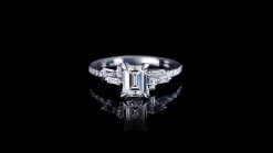 Cubism Upswept 1.18ct Emerald Diamond Engagement Ring
