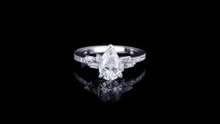 Cubism Upswept 1.51ct Pear Shape Diamond Engagement Ring