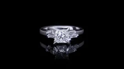 Cubism Upswept 1.51ct Princess Cut Diamond Engagement Ring