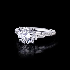 Cubism Upswept 1.83ct Round Diamond Engagement Ring