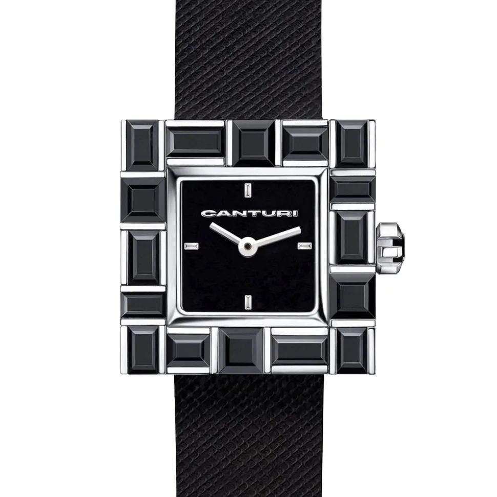 Cubism Watch | Australian Black Sapphire & Black Dial