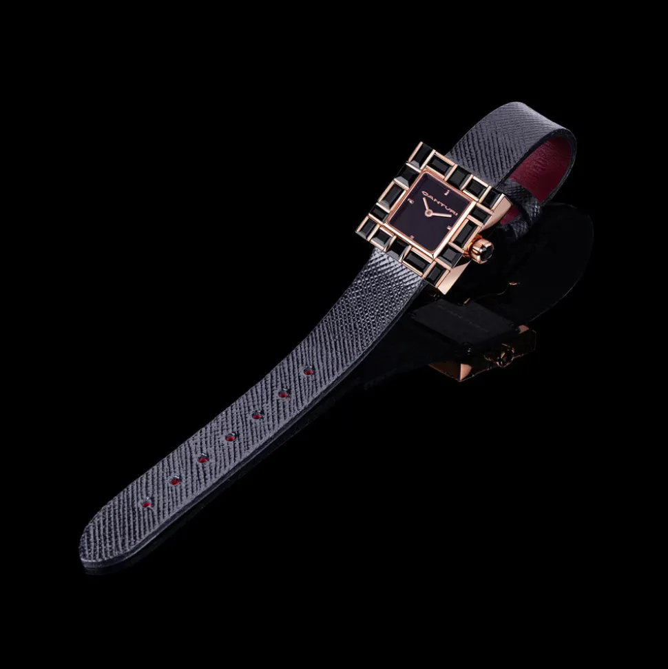 Cubism Watch | Australian Black Sapphire & Black Dial