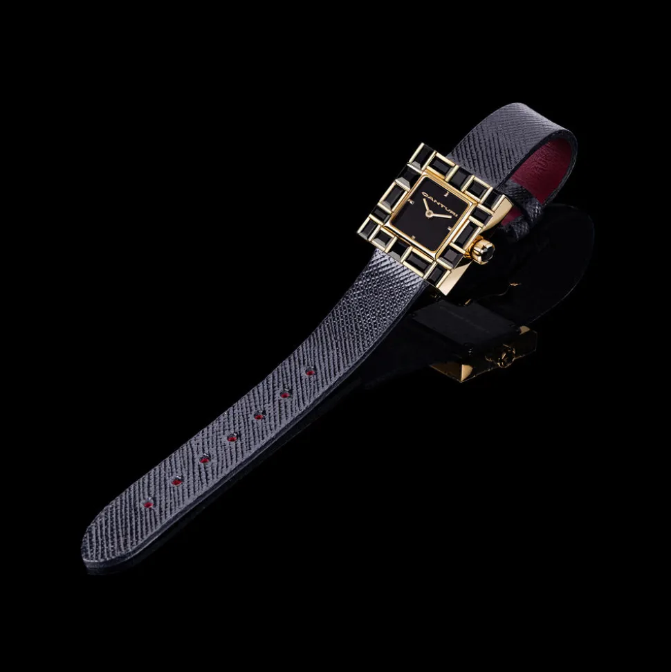 Cubism Watch | Australian Black Sapphire & Black Dial