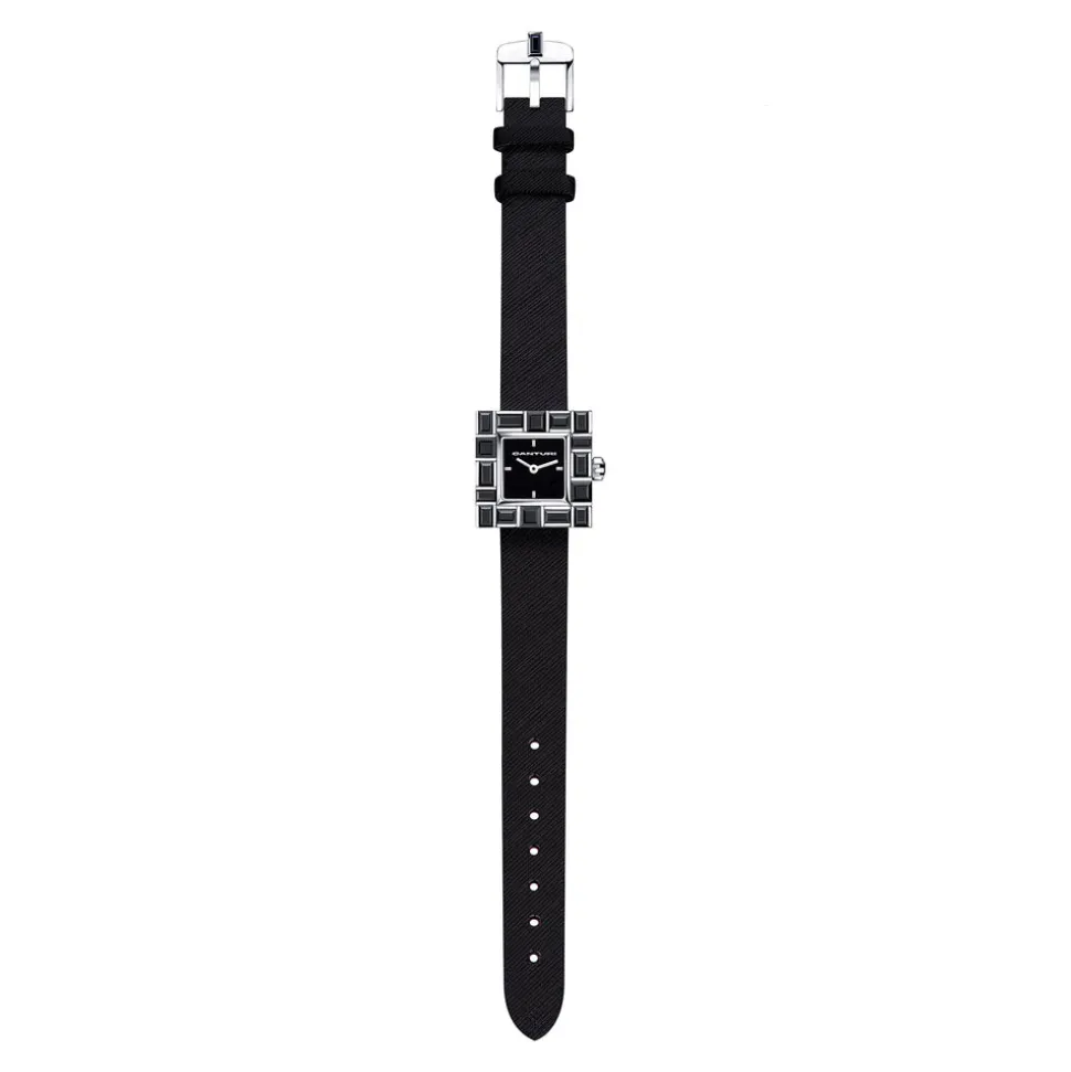 Cubism Watch | Australian Black Sapphire & Black Dial