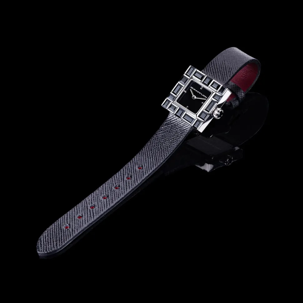 Cubism Watch | Australian Black Sapphire & Black Dial