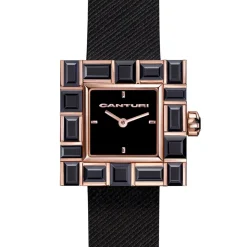 Cubism Watch | Australian Black Sapphire & Black Dial