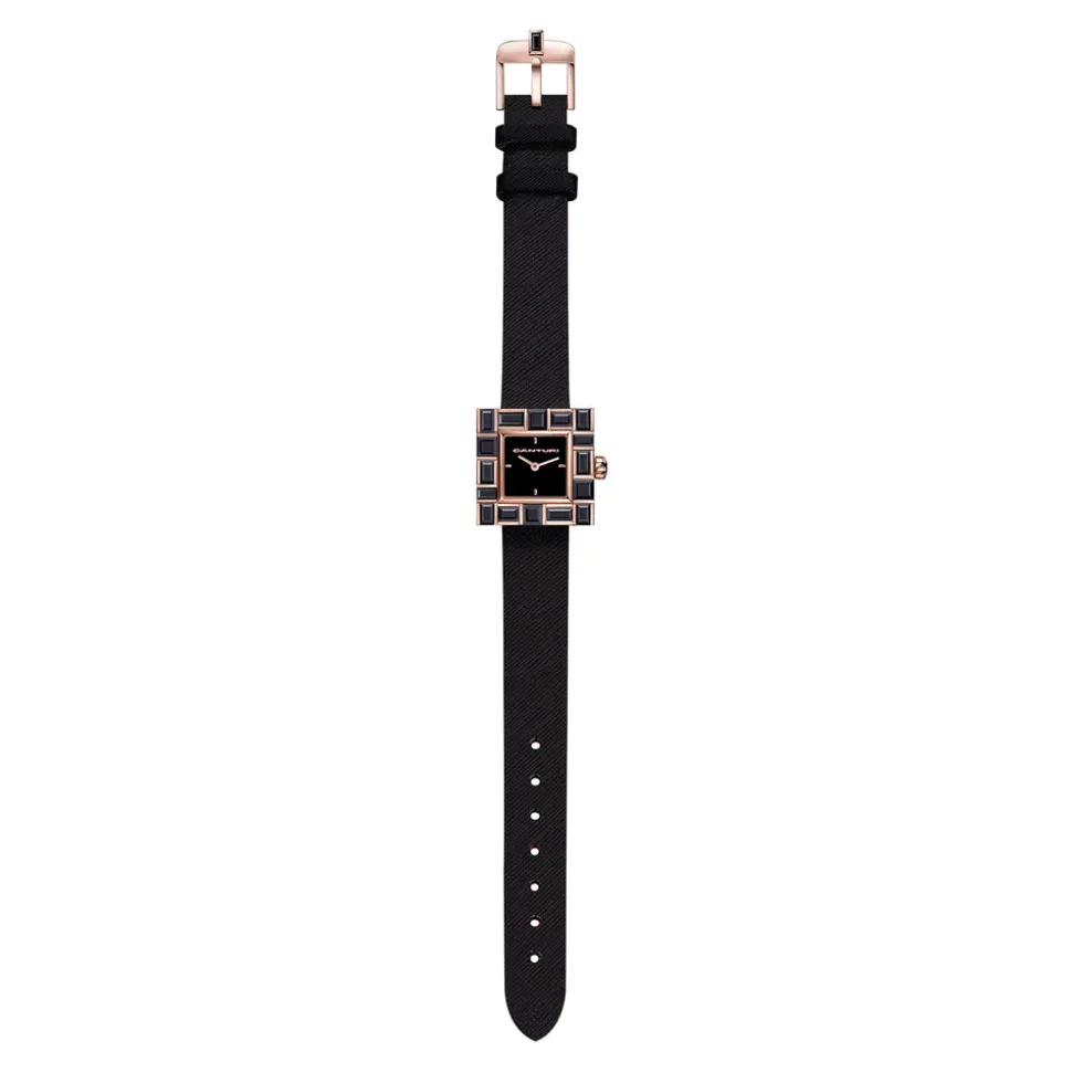 Cubism Watch | Australian Black Sapphire & Black Dial