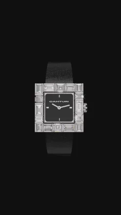 Cubism Watch | Diamond & White Dial