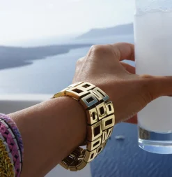 Geometric 3 Row Bracelet
