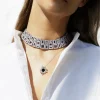 Geometric 3 Row Diamond Neckpiece