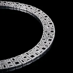Geometric 3 Row Diamond Neckpiece