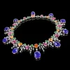 Iris Diamond and Gemstone Neckpiece