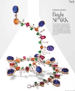 Iris Diamond and Gemstone Neckpiece